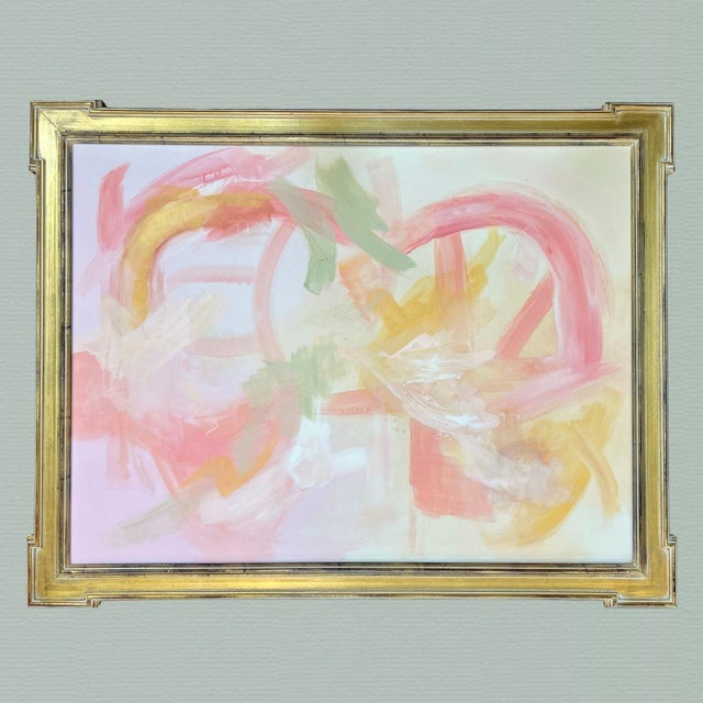 Abstract Abstract Painting Pink #2 on Stretched Canvas For Sale - Image 3 of 15