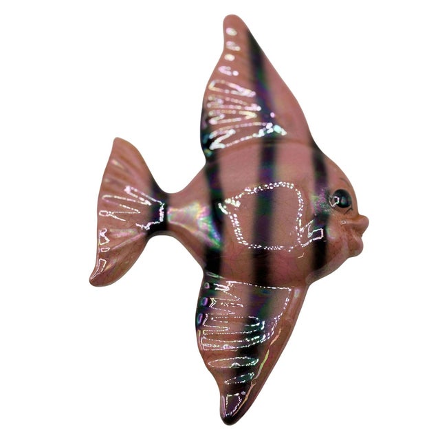 Mid-Century Modern 1950s MCM Ceramic Angel Fish & Seahorse 3 Piece Wall Sculpture Set by Freeman McFarlin For Sale - Image 3 of 9