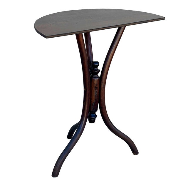 Wood Late Victorian Bent Oak Small Tri-Leg Console Table by Jacob & Josef Kohn For Sale - Image 7 of 7