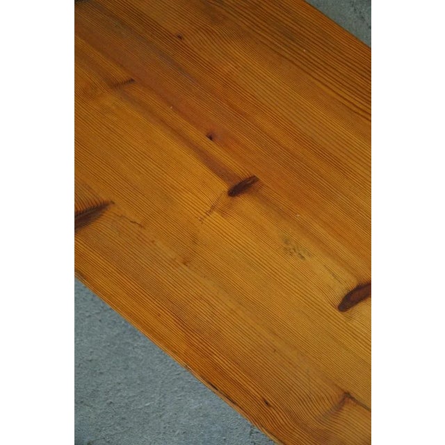 Swedish Modern Square Solid Pine Coffee Table attributed to Sven Larsson, Brutalist, 1970s For Sale - Image 10 of 11
