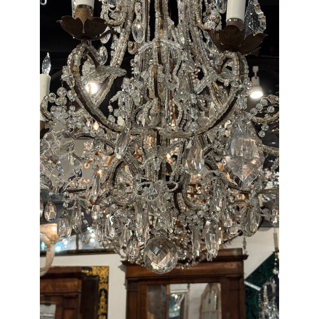 19th Century 19th C. Italian Beaded Chandelier For Sale - Image 5 of 8