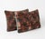 Mid-Century Modern Turkish Wool Lumbar Rug Pillow Cover 16'' X 24'' & 16'' X 25'' - Set of Two For Sale - Image 3 of 4