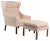 Set of Natural Leather Wingback Chair and Ottoman by Børge Mogensen for Fredericia For Sale