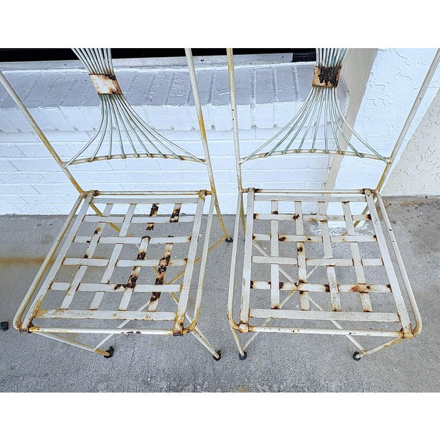 1960's Italian Hollywood Regency Style 'Coco Chanel' Sheaf of Wheat Table With Chairs- 3 Piece Set For Sale - Image 11 of 18