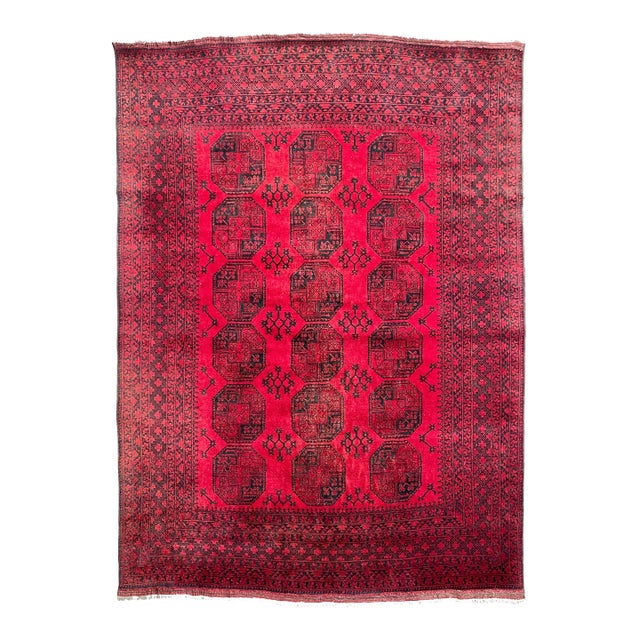 Vintage Ersari Elephant, Camel & Bird Tracks Rug 8 x 10.6 For Sale