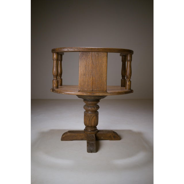 Early 20th Century Oak Swivel Armchair, 1910s For Sale - Image 5 of 15