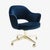 Mid-Century Modern Saarinen Executive Arm Chair in Navy Velvet, Swivel Base, Gold Edition For Sale - Image 3 of 7