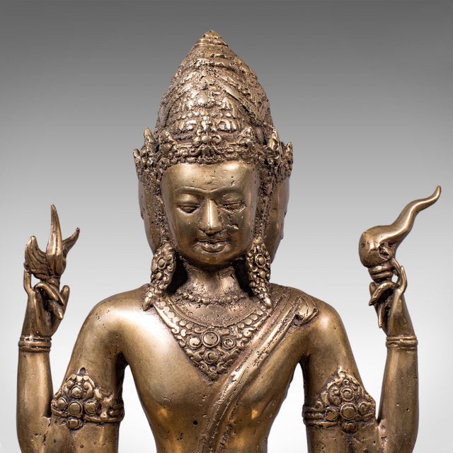 Antique Dattatreya Figure, Balinese, Bronze, Religious Icon, Hinduism, Victorian For Sale - Image 9 of 12