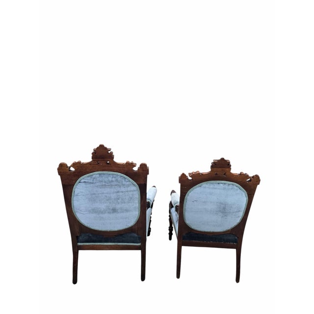 Antique Renaissance Revival Carved Chairs by John Jelliff - Set of 2 For Sale - Image 12 of 12