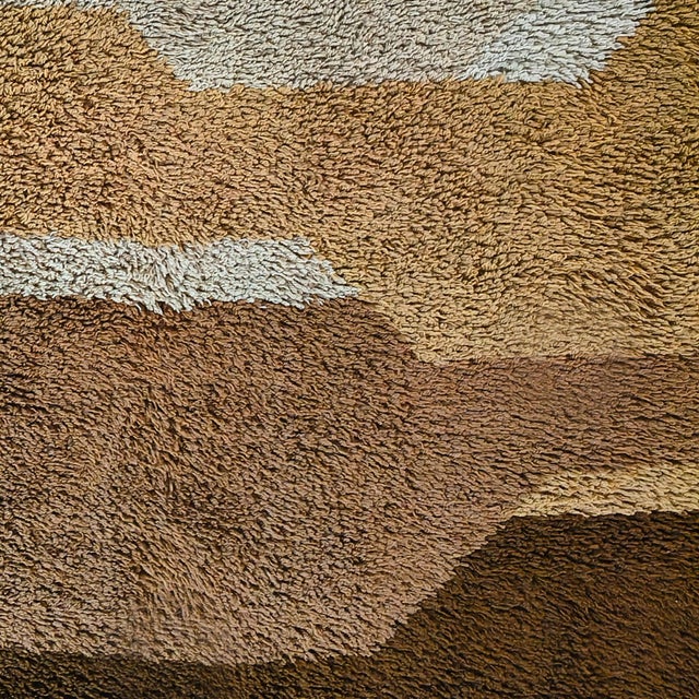 1970s Mid-Century Modern Space Age Italian Wool Rug with Geometric Pattern, 1970s For Sale - Image 5 of 11