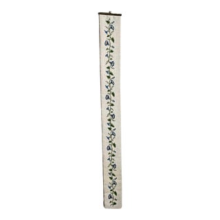 Handmade Morning Glory Needlepoint Tapestry Bell Pull For Sale