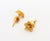 Metal Vintage 22k Yellow Gold Flower Blossom Stud Earrings For Sale - Image 7 of 9
