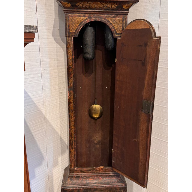 18th Century English Chinoiserie Decorated Tall Case Clock For Sale - Image 16 of 16