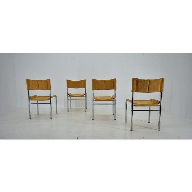 Chrome Dining Chairs attributed to Viliam Chlebo, Czechoslovakia, 1980s, Set of 4 For Sale - Image 10 of 17
