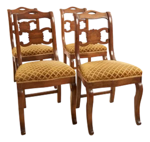 Antique Carlo X Chairs, 1800s, Set of 4