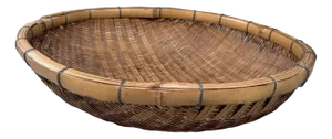 Japanese Hand-Woven Bamboo and Reed Harvest Basket, 1960s