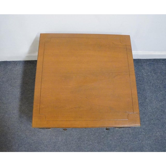 Late 20th Century Mersman Furniture Solid Walnut Italian Mediterranean Style 26" Square Accent End Table 8716 For Sale - Image 5 of 13