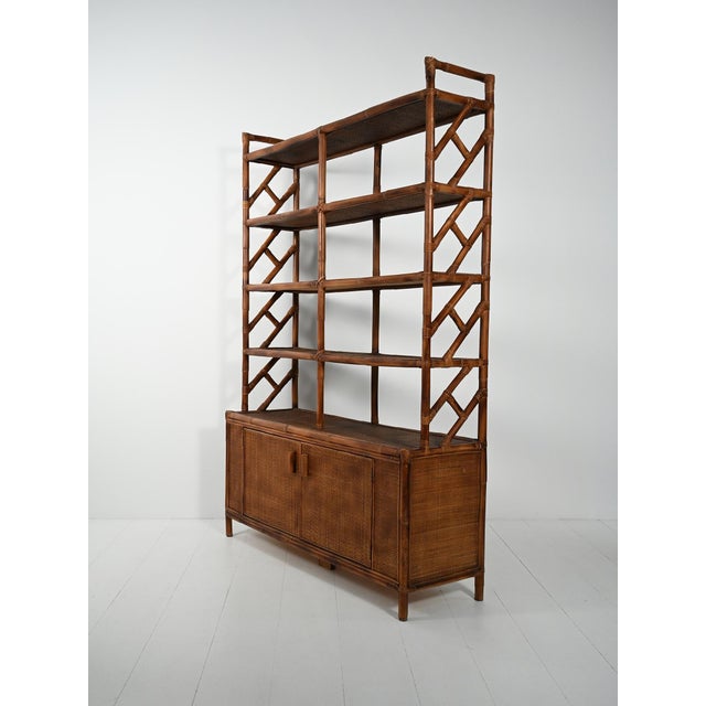 Vintage Bamboo and Rattan Bookcase, 1960s For Sale - Image 6 of 14