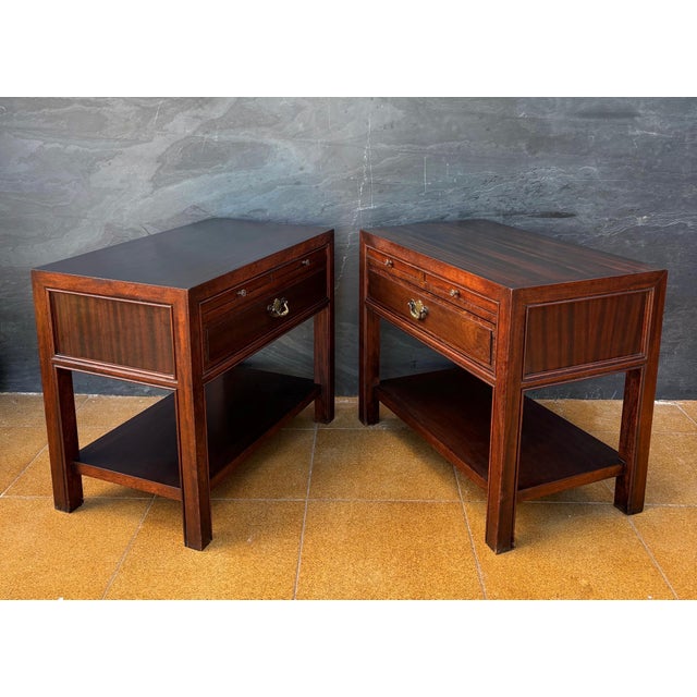 Pair of Spanish Neoclassical Style Nightstands with Drawer and Lower Shelf, 1950 For Sale - Image 6 of 11
