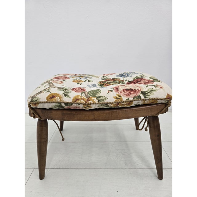 Metal Set of Lounge Chair and Ottoman in Upholstered Walnut by Anna-Lülja Praun, Austria, 1950s For Sale - Image 7 of 18