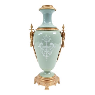 Bronze Mounted Porcelain Decorative Urn For Sale