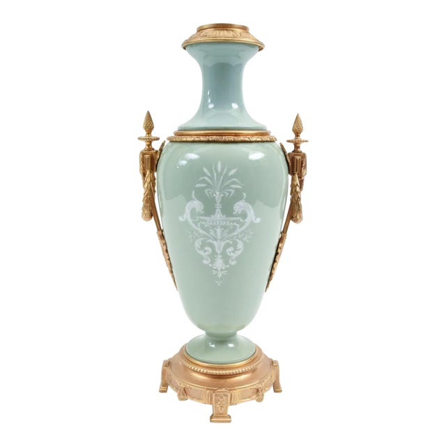 Bronze Mounted Porcelain Decorative Urn For Sale