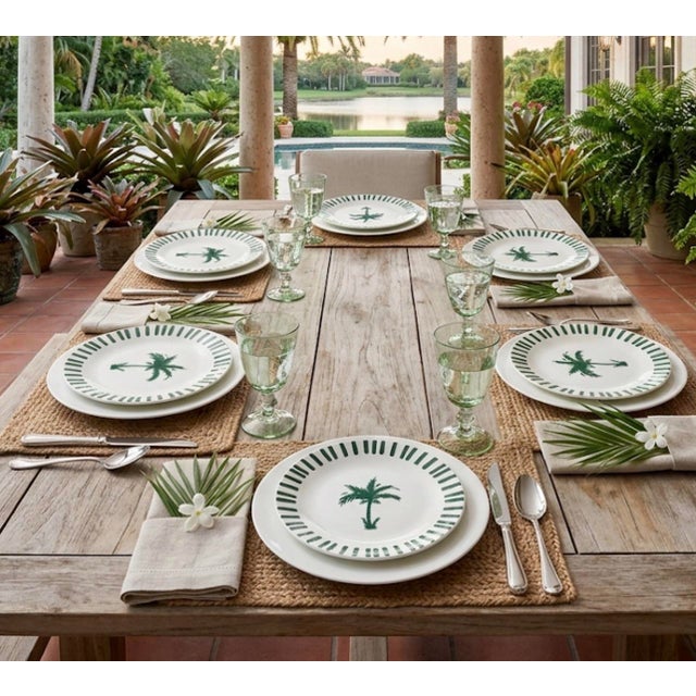 Set of Six Fern & Co. For Anthropologie "Palm Tree" Salad Plates For Sale - Image 12 of 12