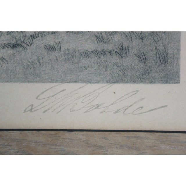 Wood Antique George William Bohde Signed the Rivulet River Landscape Etching 16" For Sale - Image 7 of 9