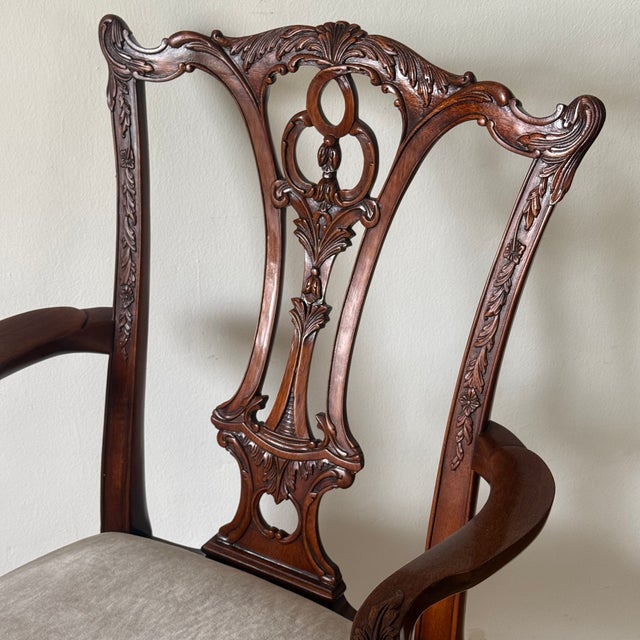 Mid 20th Century Vintage Chippendale Dining Chairs by Maitland-Smith, Set of 8 For Sale - Image 5 of 14