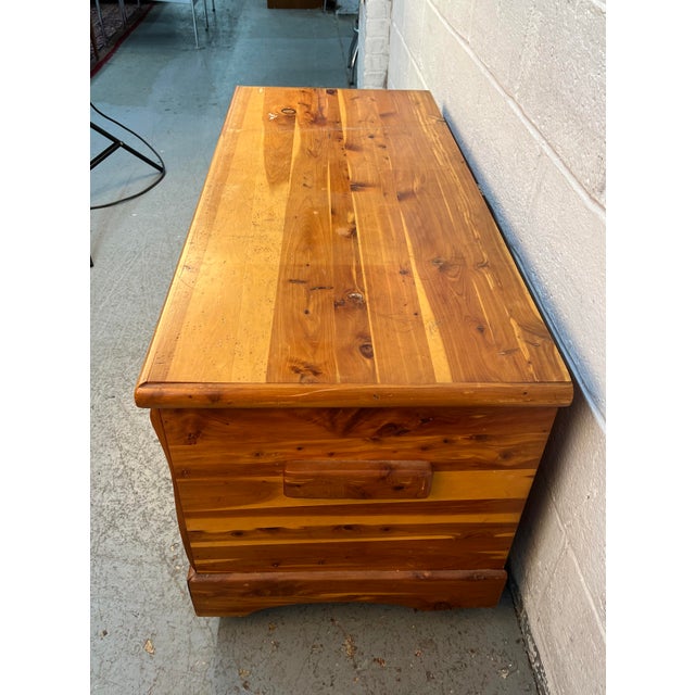 Brown Vintage Murphy Style Cedar Wooden Chest For Sale - Image 8 of 14