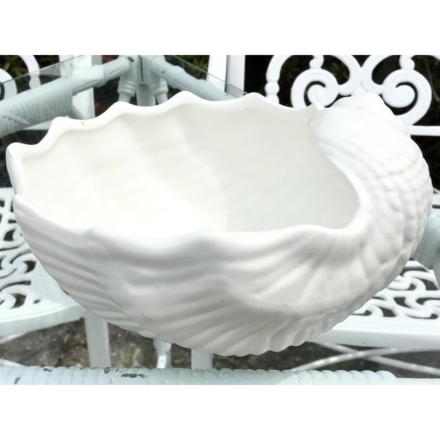 Ceramic Faux Seashell White Ceramic Bowl For Sale - Image 7 of 9
