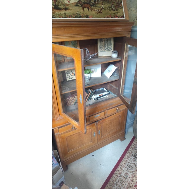 Brown Antique French Oak Bookcase, 1890s For Sale - Image 8 of 14
