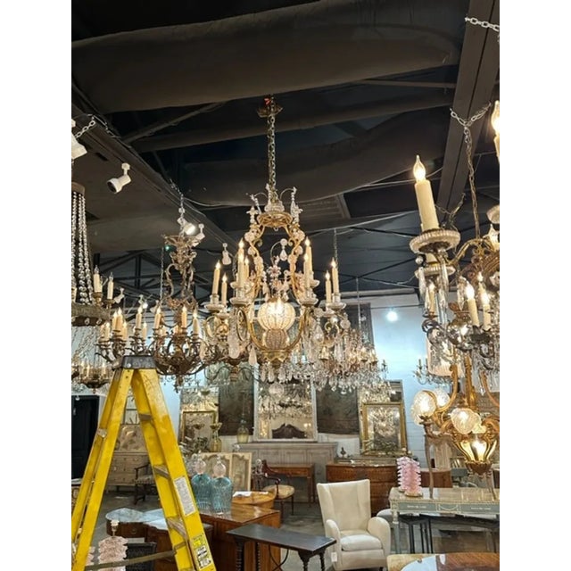 Traditional French Maison Bagues Rock Crystal Chandelier For Sale - Image 3 of 10
