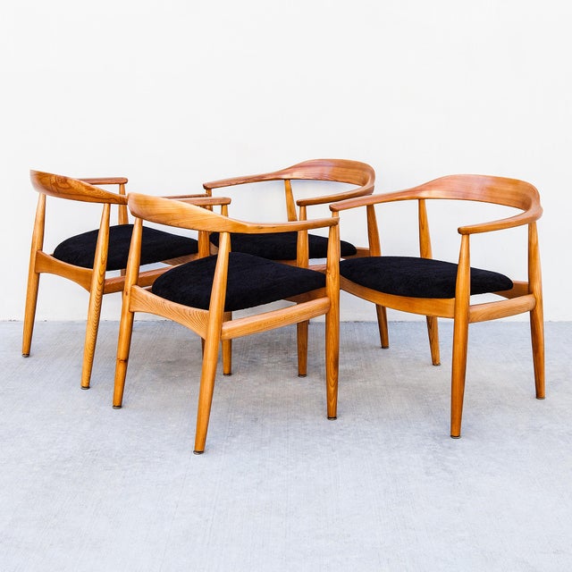1960s Restored Danish Modern Round Back Armchairs by Illum Wikkelso for Niels Eilersen For Sale - Image 11 of 15