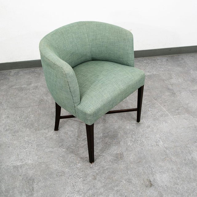 Wood Mid Century Danish Modern Lounge Chair Armchair Green Arms MCM Denmark Lowback For Sale - Image 7 of 12