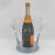 Gorgeous hand-blown crystal oversized ice bucket champagne chiller deeply etched with the stock market Bull and Bear...