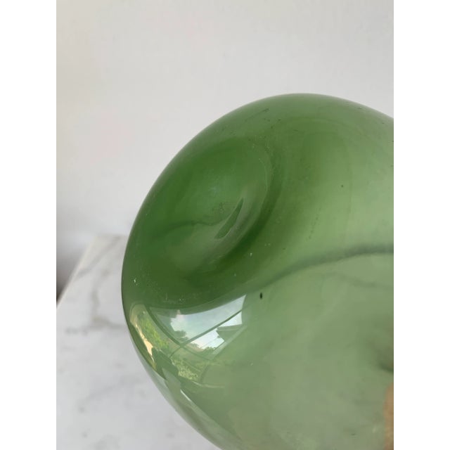 1950s Tall Arthur Percy for Gullaskruf Sweden Smokey Green Glass Vase For Sale In Los Angeles - Image 6 of 9