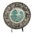 Antique French Faience Black & White Transfereware Plate With Green Pastoral Landscape For Sale