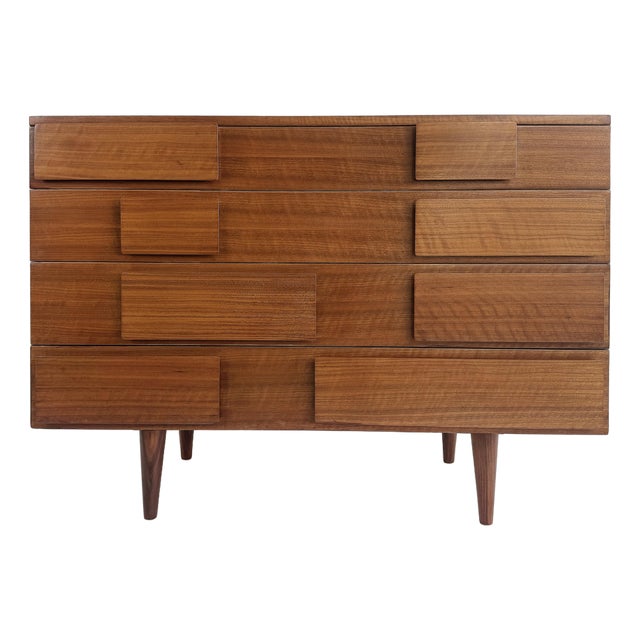 1950s Gio Ponti Singer & Sons Walnut, Rosewood Chest of Drawers Restored For Sale
