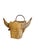 A striking vintage woven bull head wall sculpture, crafted in natural rattan with beautifully curved “horns” and rich...