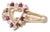 0.26ctw Ruby Diamond Open Heart Ring 14k Yellow Gold Size 5.75 For Sale