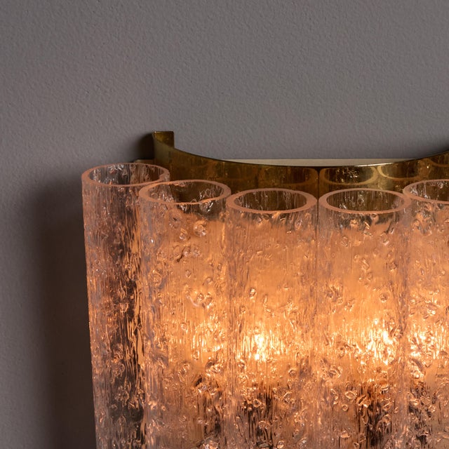 1970s Doria Leuchten Brass and Ice Glass Wall Lamps - a Pair For Sale - Image 17 of 17
