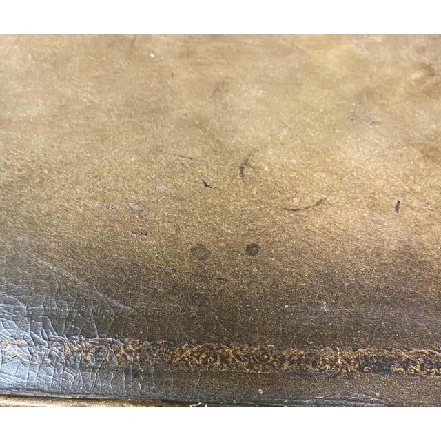 1920s Early 20th Century Carved French Games Table With Leather Top For Sale - Image 5 of 12