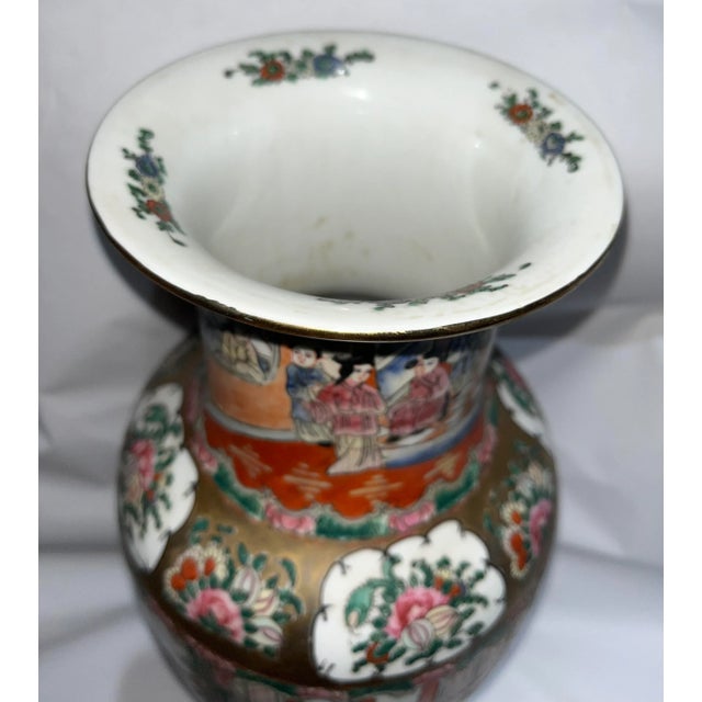 1990s Tall Decorative Ornate Ceramic Chinese Jar Vase For Sale - Image 11 of 13