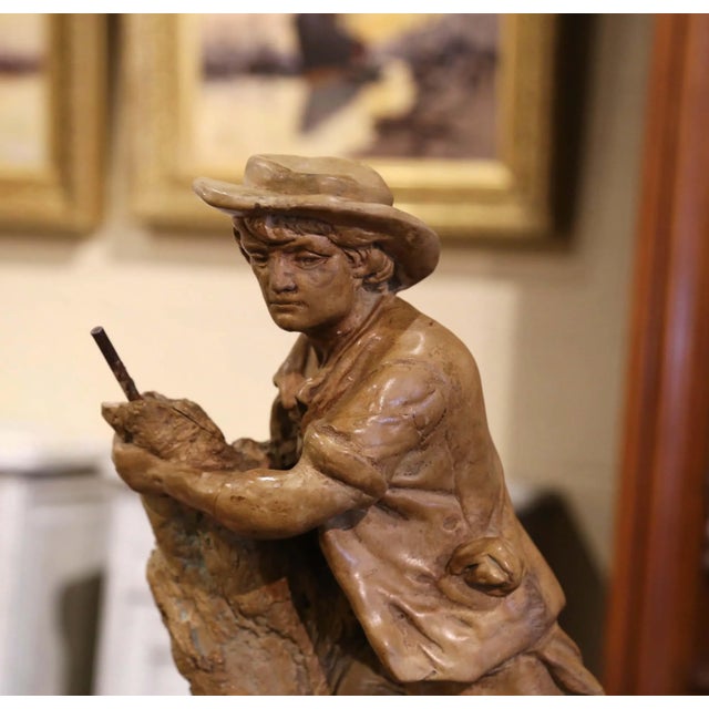 19th Century French Terracotta Farmer Sculpture For Sale In Dallas - Image 6 of 13