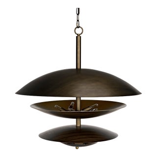 NOIR Nora Chandelier, Metal with Aged Brass Finish For Sale
