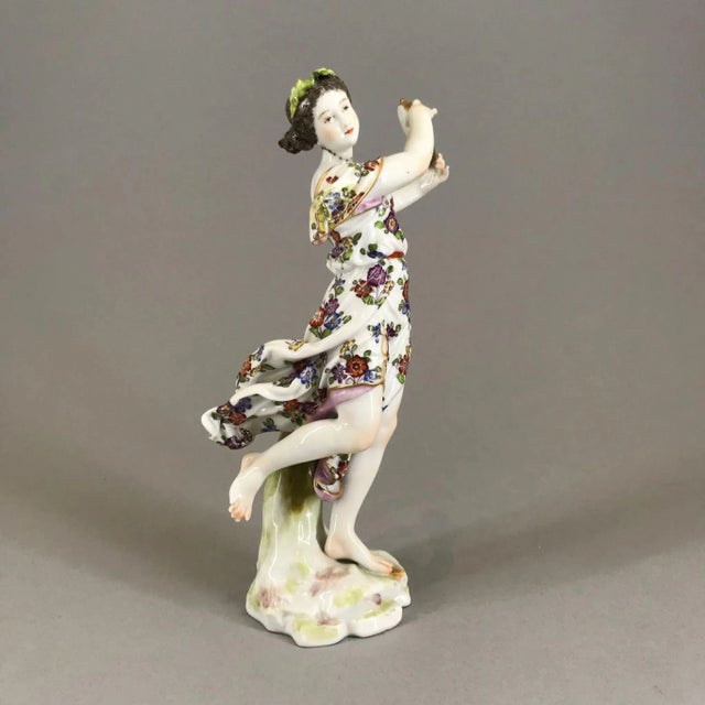 Girl with a Tambourine Porcelain Figure from Oswald Lorenz For Sale - Image 3 of 6