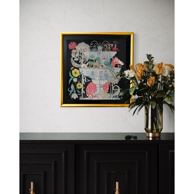 Hermes Precious Paradise Detail Framed Silk Scarf | Chairish