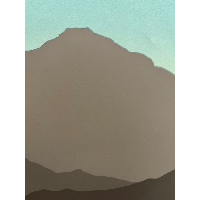 Paper Vintage Modern Landscape Print 70s Minimalism For Sale - Image 7 of 8
