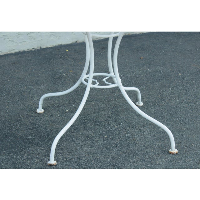 Vintage Wrought Iron Round Patio, Garden Dining Table For Sale - Image 10 of 13